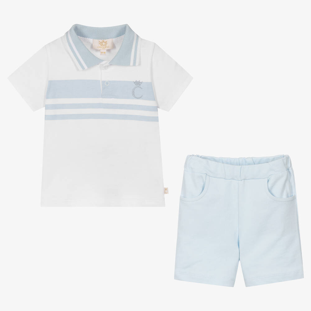 Caramelo Kids-Boys Blue Cotton Shorts Set | Childrensalon Outlet