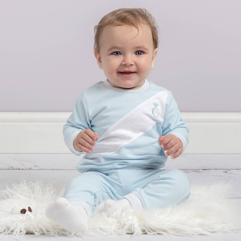 كاراميلو كيدز -بدلة رياضية قطن لون أزرق للأولاد | Childrensalon Outlet