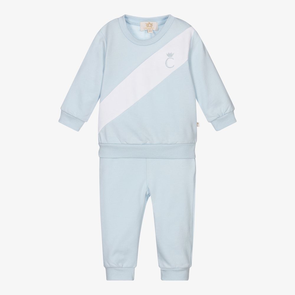Caramelo Kids-Boys Blue Cotton Tracksuit | Childrensalon Outlet