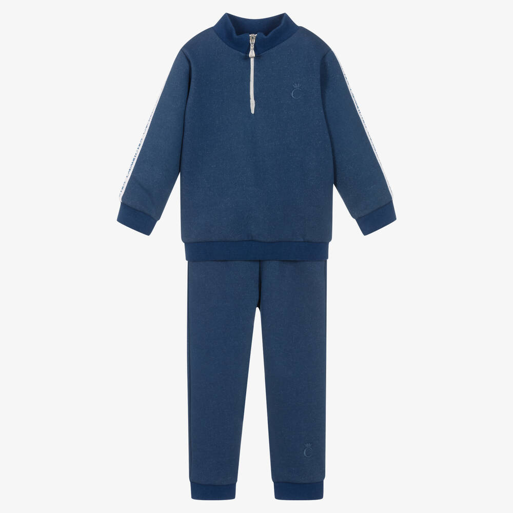 Caramelo Kids - Blauer Baumwoll-Trainingsanzug | Childrensalon