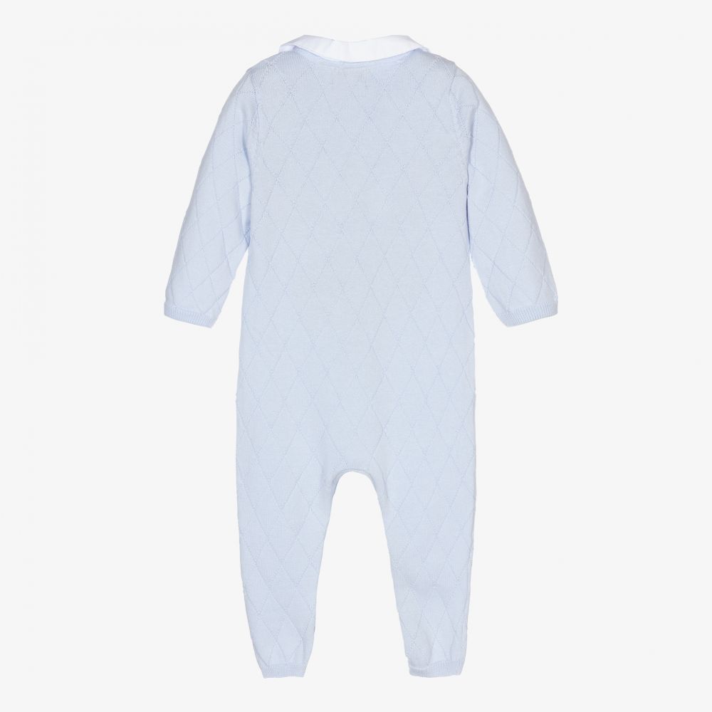 Caramelo Kids-أفرول قطن وأكريليك محبوك لون أزرق للمواليد | Childrensalon Outlet