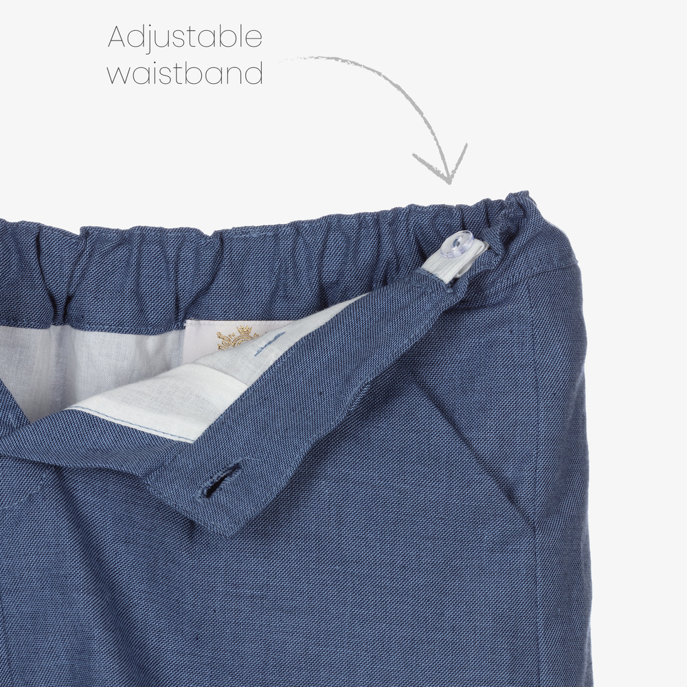 Caramelo Kids-طقم شورت قطن لون أزرق وأبيض للأولاد | Childrensalon Outlet