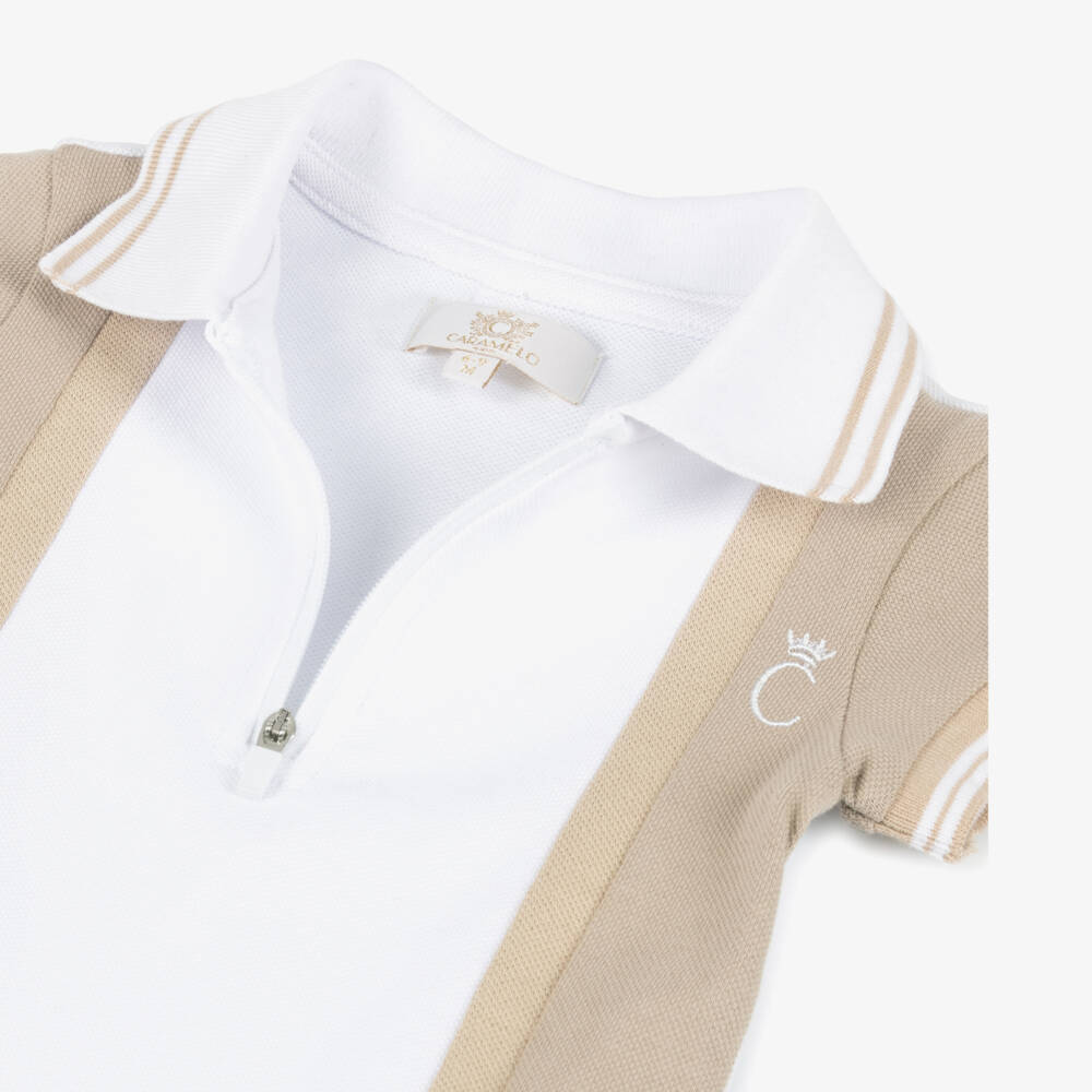 Caramelo Kids-Boys Cotton Beige Polo Ensemble | Childrensalon Outlet