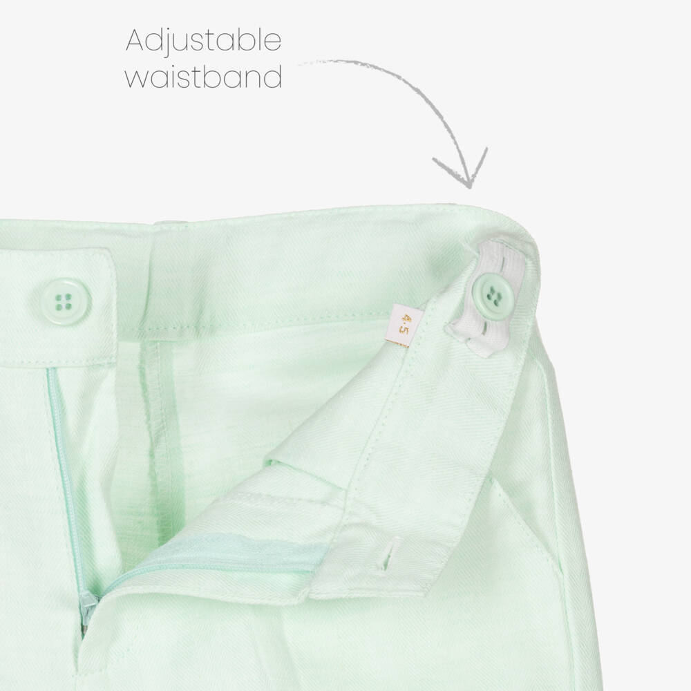 Caramelo Kids-Boys Green Linen & Cotton Shorts Suit | Childrensalon Outlet