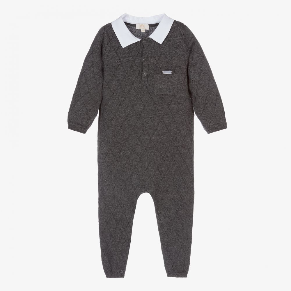 Caramelo Kids-Серый трикотажный комбинезон для мальчиков | Childrensalon Outlet
