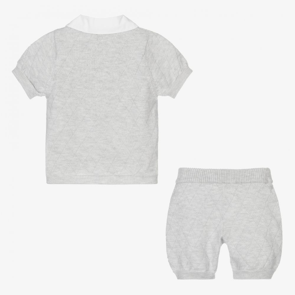 Caramelo Kids-Серый топ с вязаными шортами для мальчиков | Childrensalon Outlet