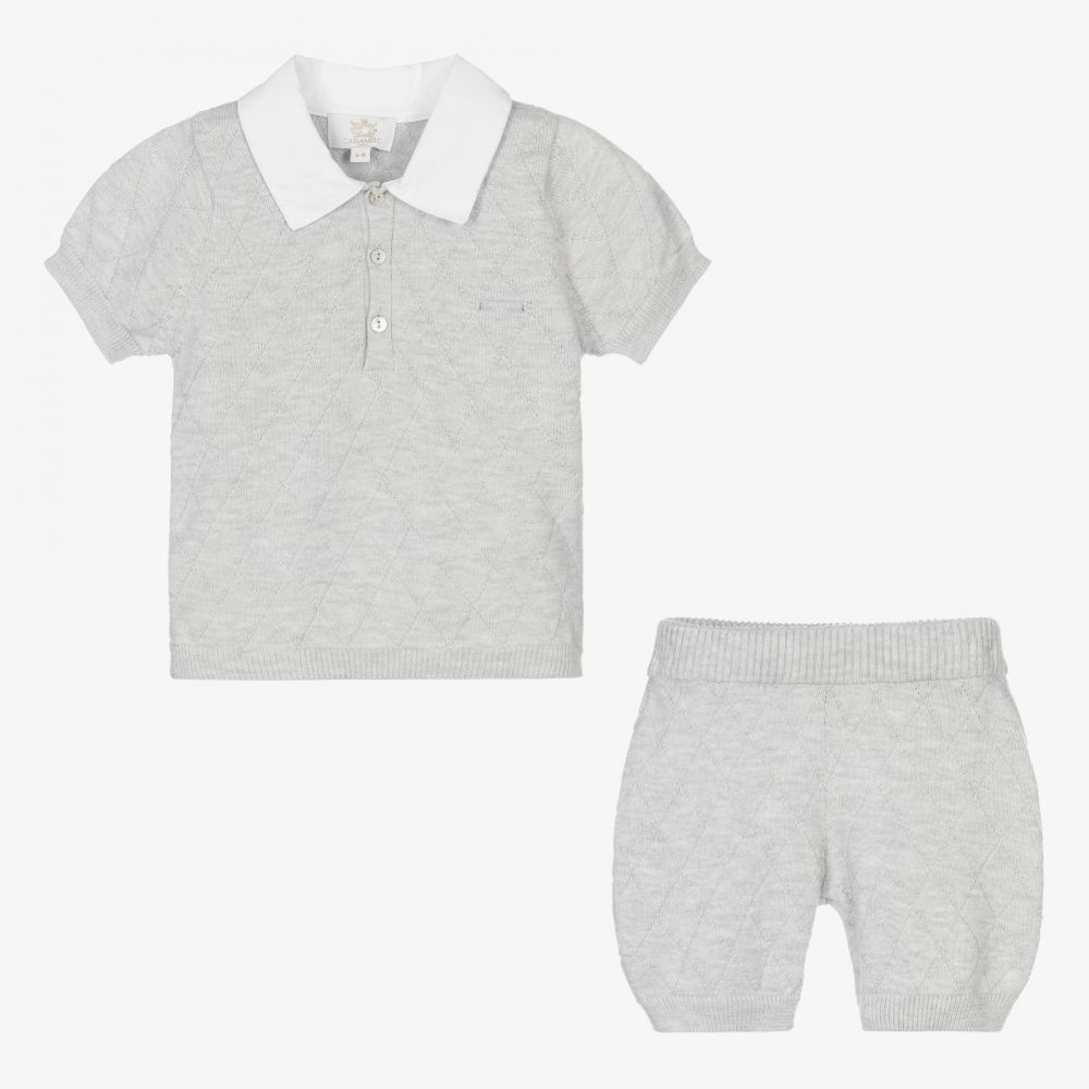 Caramelo Kids-Серый топ с вязаными шортами для мальчиков | Childrensalon Outlet