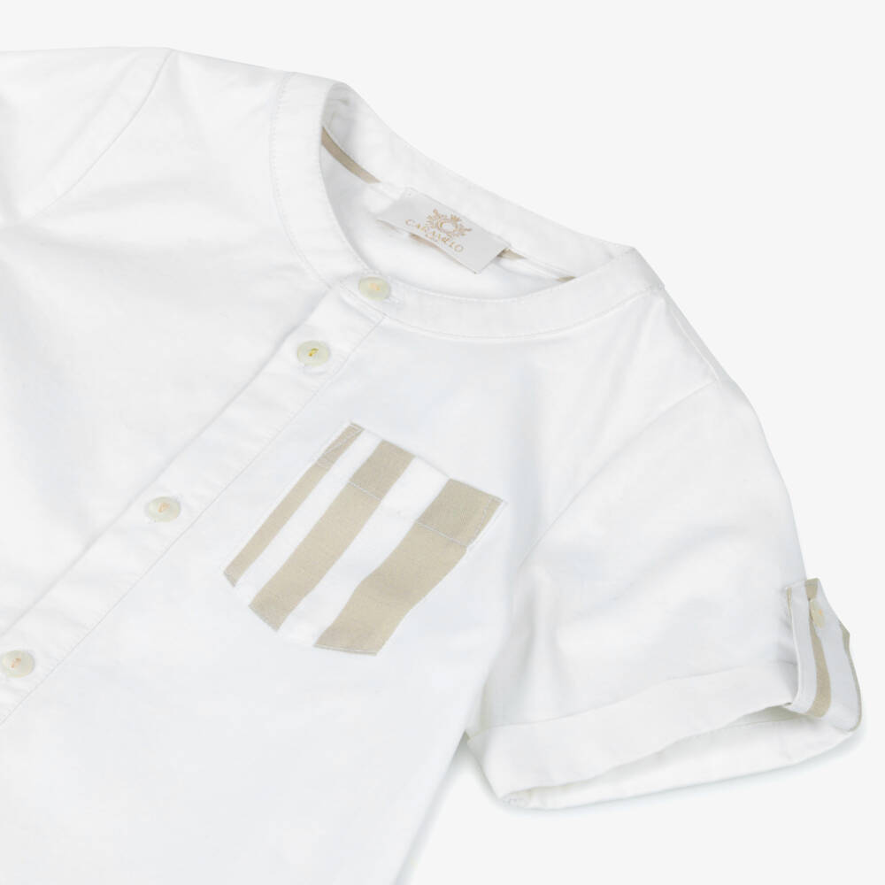 Caramelo Kids-Boys Ivory & Beige Summer Outfit | Childrensalon Outlet