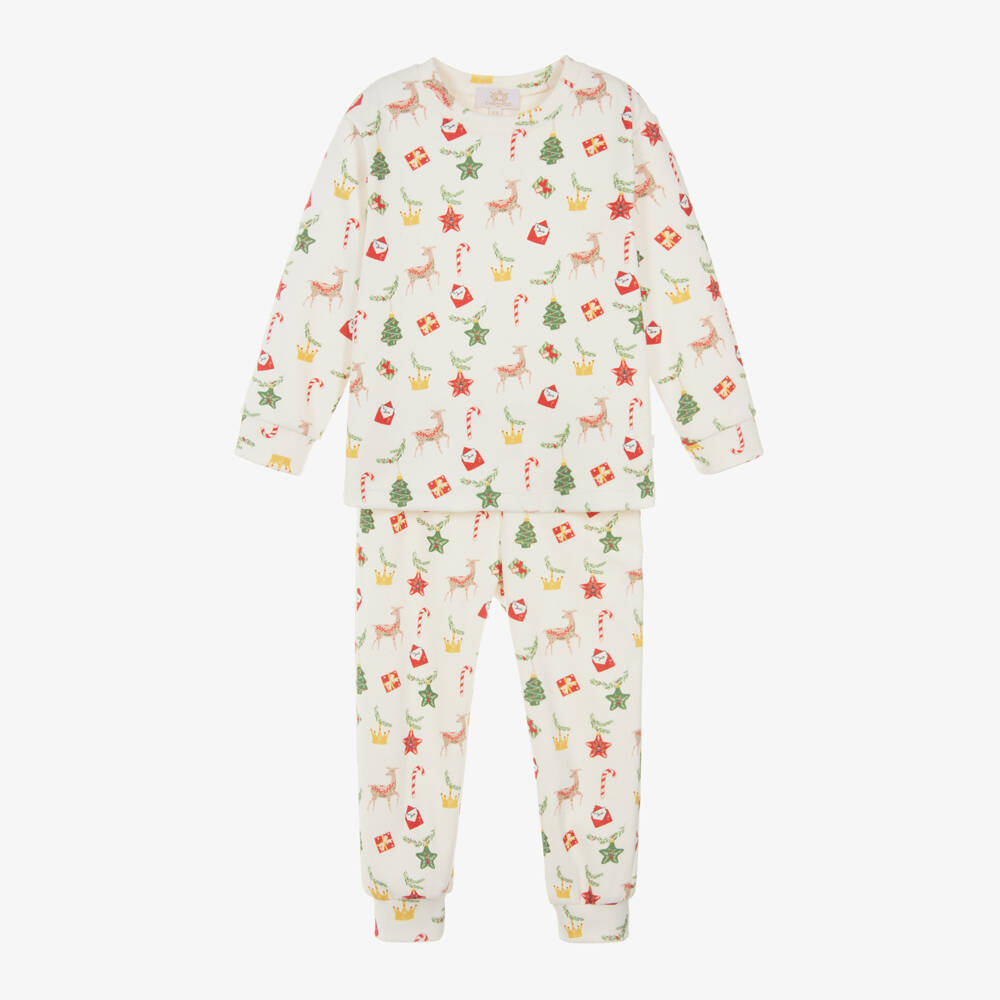 Caramelo Kids-Boys Ivory Festive Fleece Pyjamas | Childrensalon Outlet