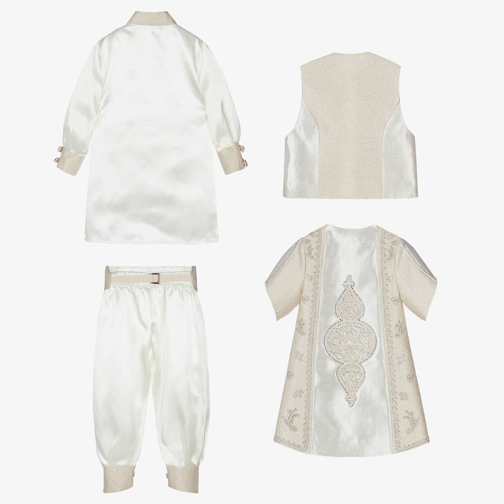 Caramelo Kids-Кремово-золотистый костюм с вышивкой | Childrensalon Outlet