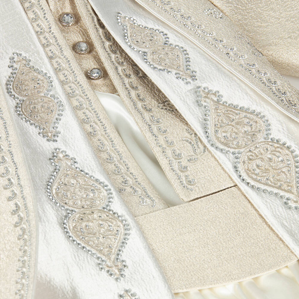 Caramelo Kids-Кремово-золотистый костюм с вышивкой | Childrensalon Outlet