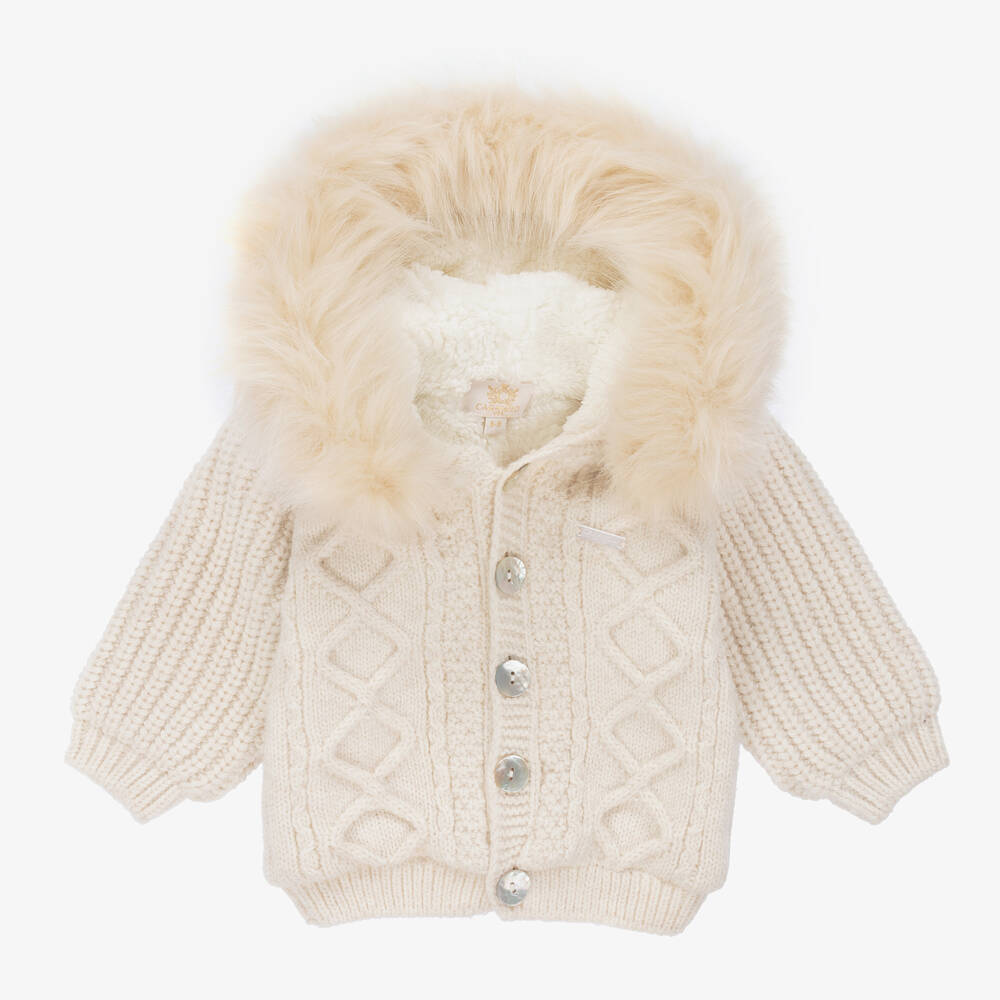 Caramelo Kids-Boys Ivory Knitted Jacket | Childrensalon Outlet