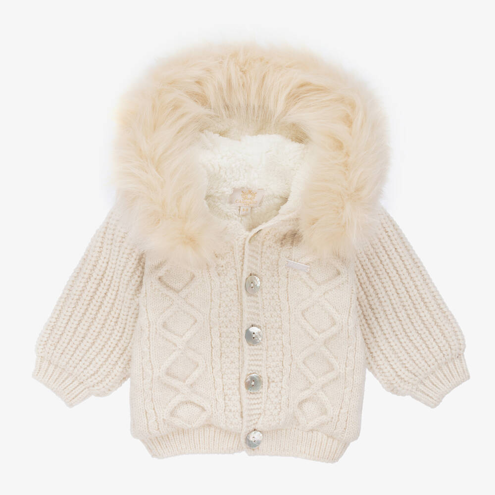 Caramelo Kids - Elfenbeinfarbene Strickjacke (J) | Childrensalon