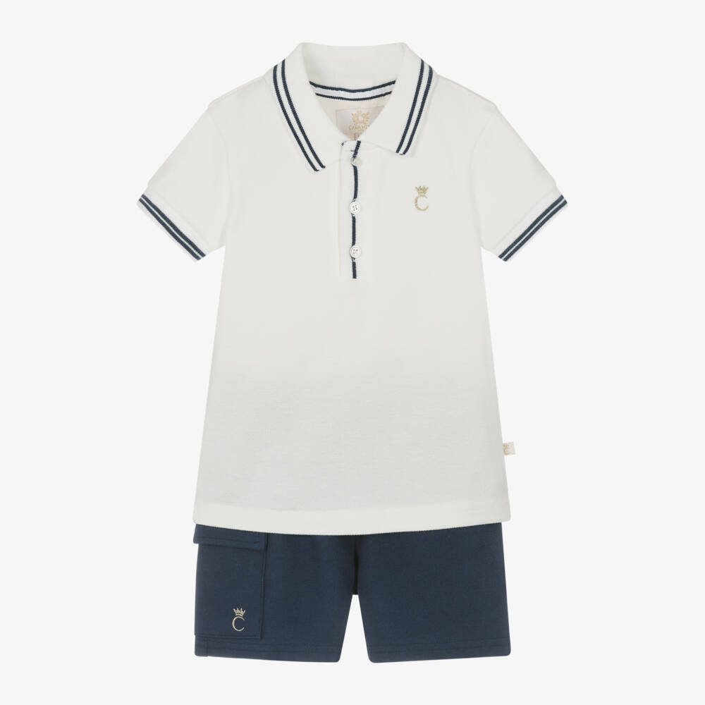 Caramelo Kids-Комплект синих и кремовых шорт для мальчиков | Childrensalon Outlet