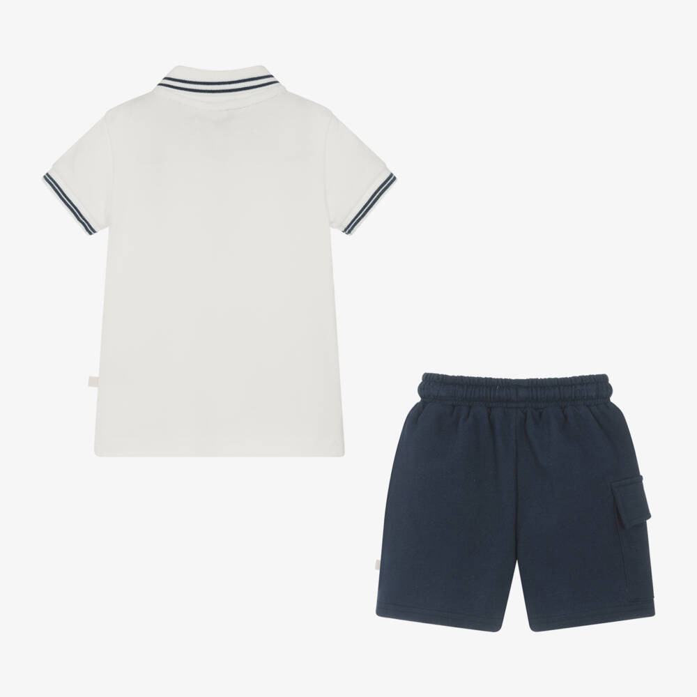 Caramelo Kids-Комплект синих и кремовых шорт для мальчиков | Childrensalon Outlet