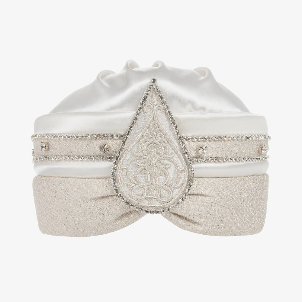 Caramelo Kids-Boys Ivory Satin & Diamanté Turban | Childrensalon Outlet