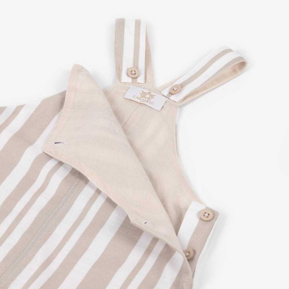 Caramelo Kids-Кремовый полосатый комбинезон для мальчиков | Childrensalon Outlet