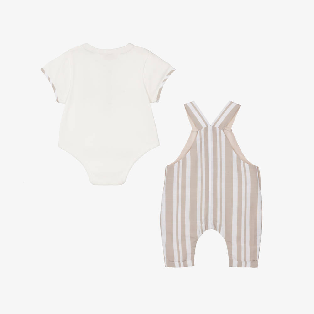 Caramelo Kids-Кремовый полосатый комбинезон для мальчиков | Childrensalon Outlet