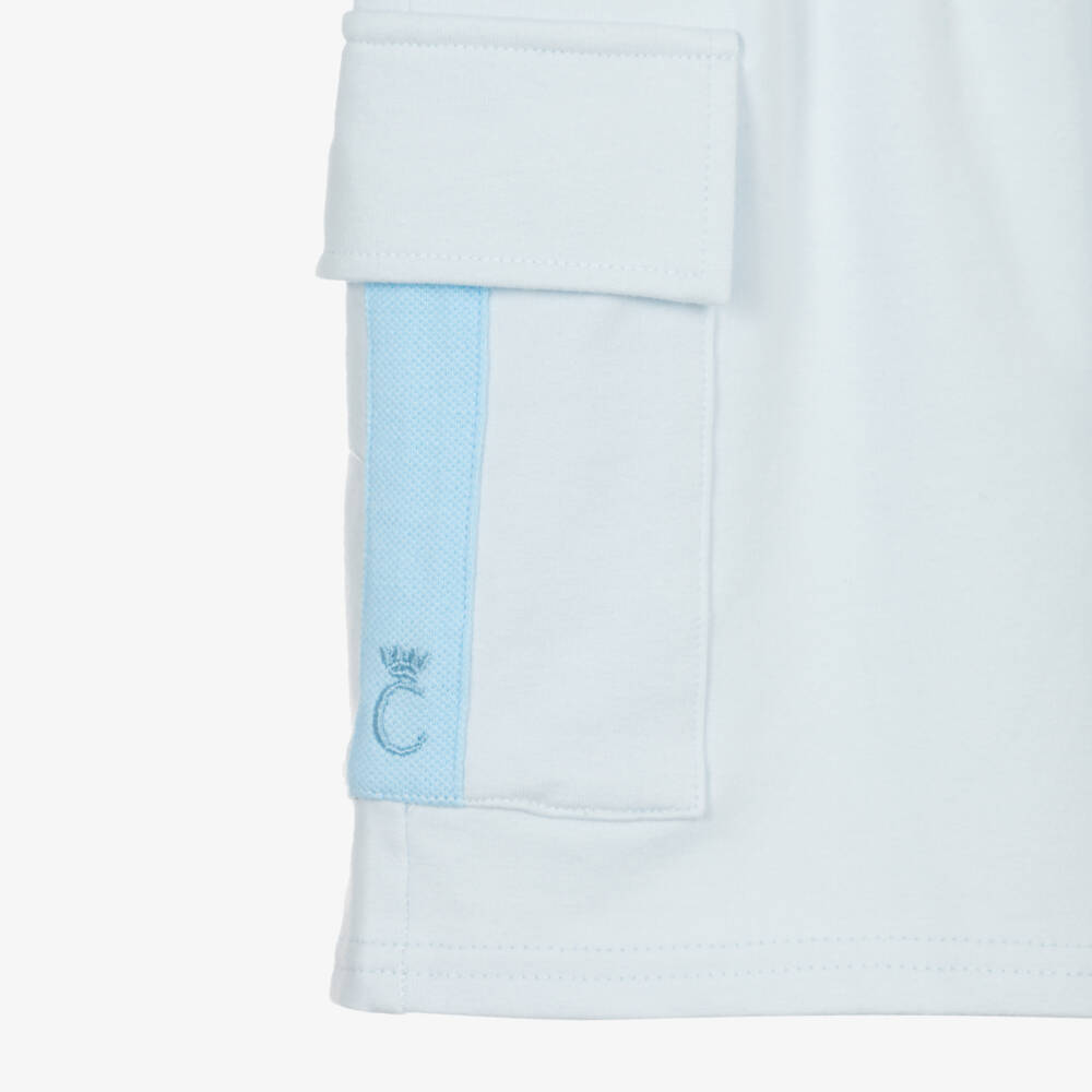 Caramelo Kids-Boys Light Blue Cotton Jersey Shorts Set | Childrensalon Outlet