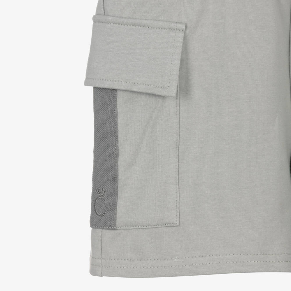 Caramelo Kids-Boys Light Grey Cotton Jersey Shorts Set | Childrensalon Outlet