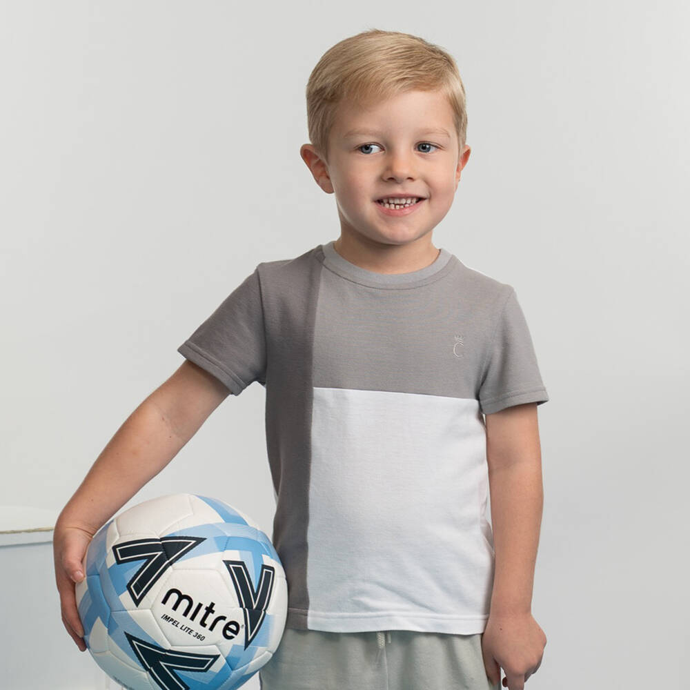 Caramelo Kids-Boys Light Grey Cotton Jersey Shorts Set | Childrensalon Outlet