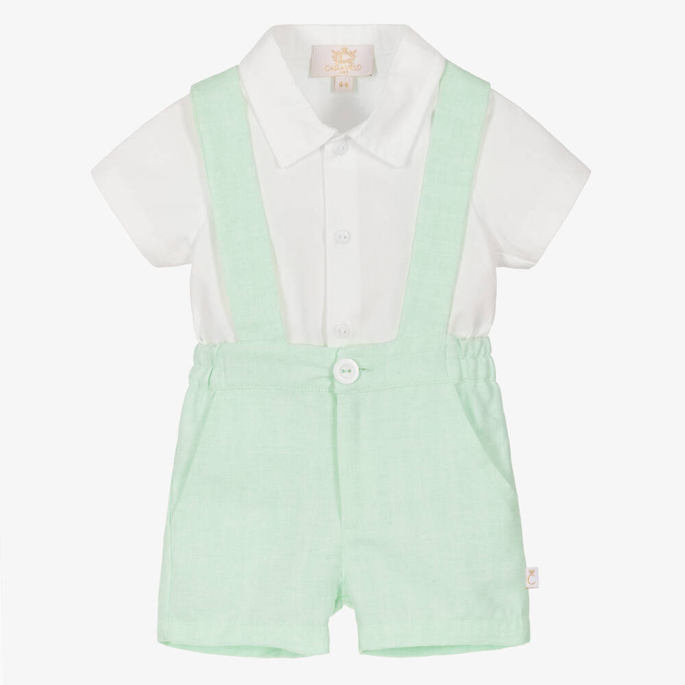 Caramelo Kids-Комплект из льняных шорт мятного цвета для мальчиков | Childrensalon Outlet