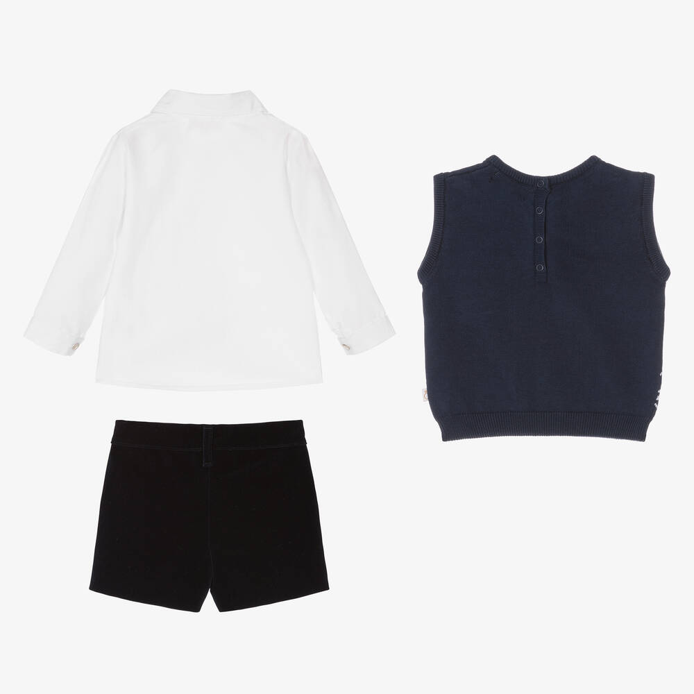 Caramelo Kids-Boys Navy Blue Festive Shorts Set | Childrensalon Outlet