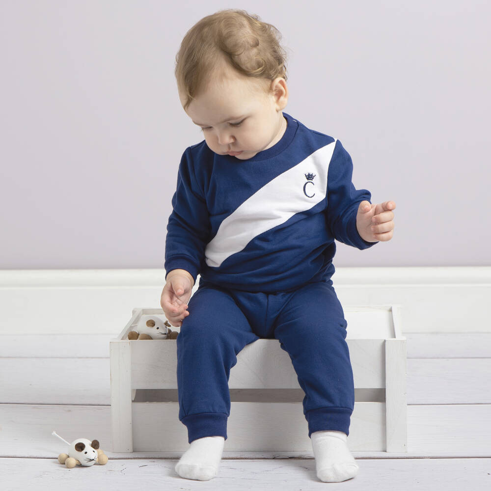Caramelo Kids-Boys Navy Jersey Tracksuit | Childrensalon Outlet