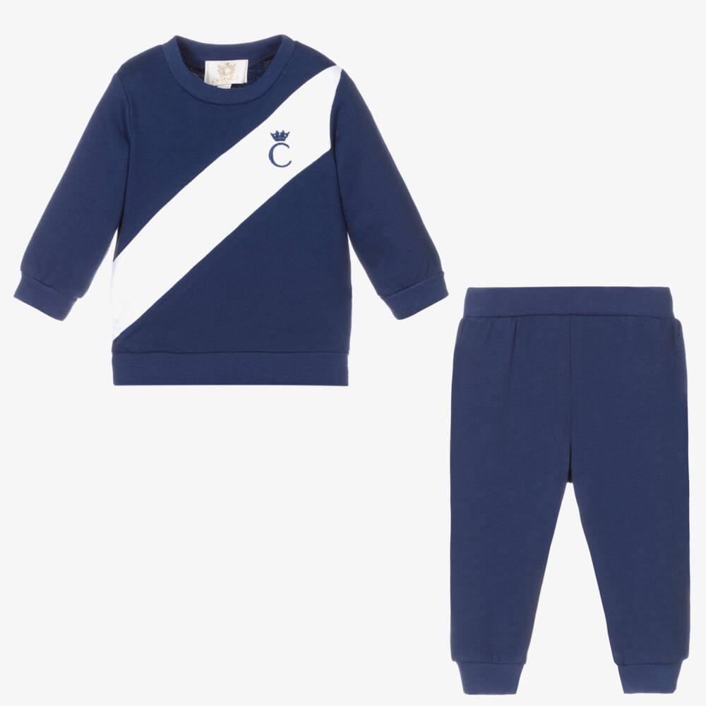 Caramelo Kids-Boys Navy Jersey Tracksuit | Childrensalon Outlet