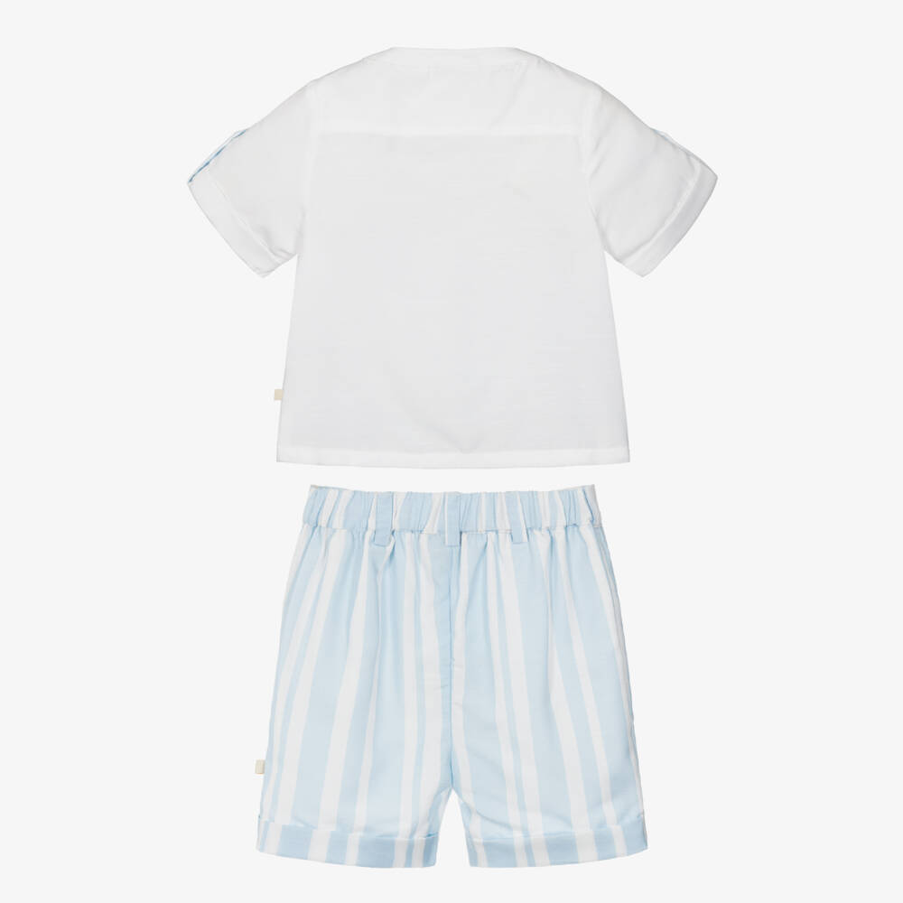 Caramelo Kids-Boys Ocean Stripe Shorts Ensemble | Childrensalon Outlet