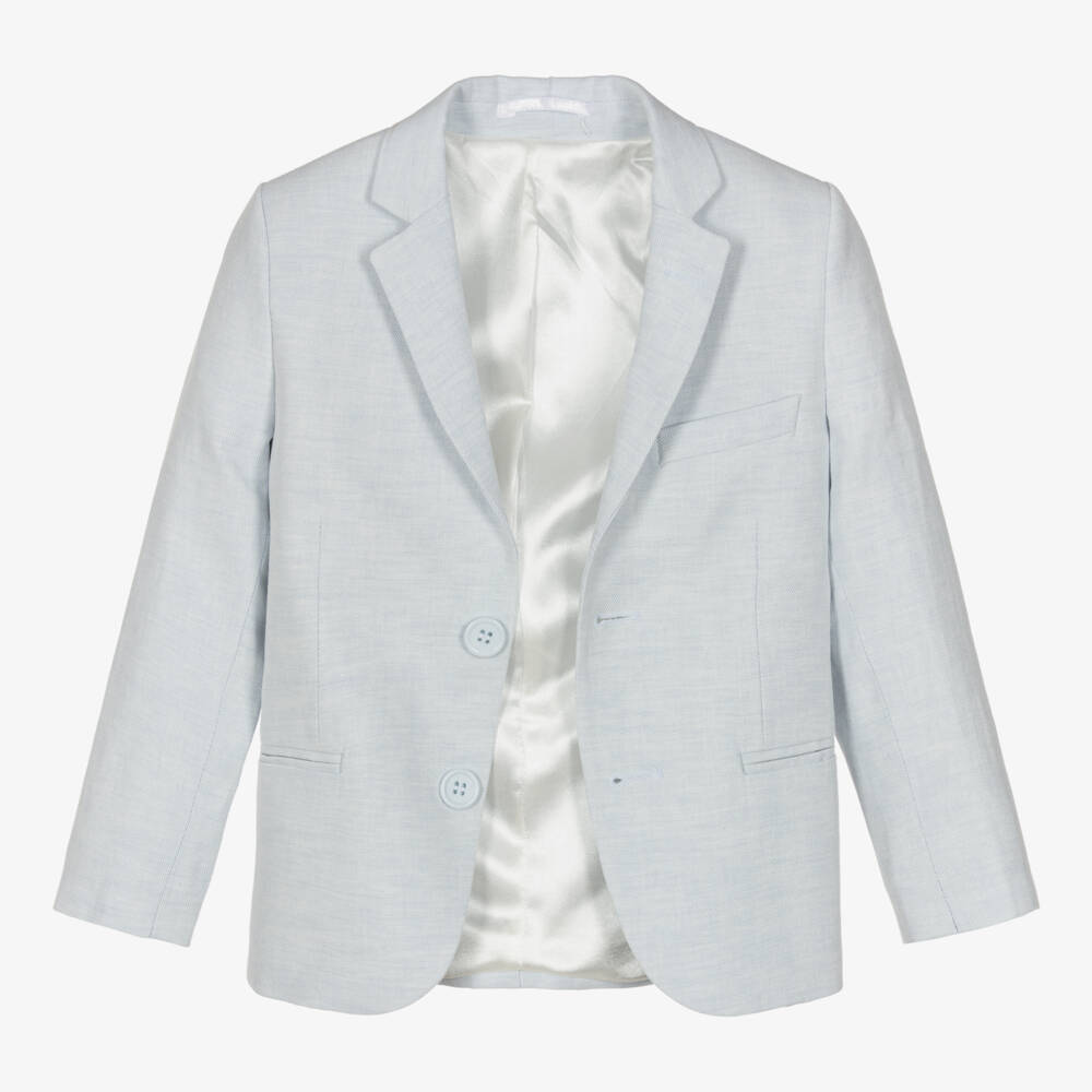 Caramelo Kids-Boys Pale Blue Linen & Cotton Shorts Suit | Childrensalon Outlet