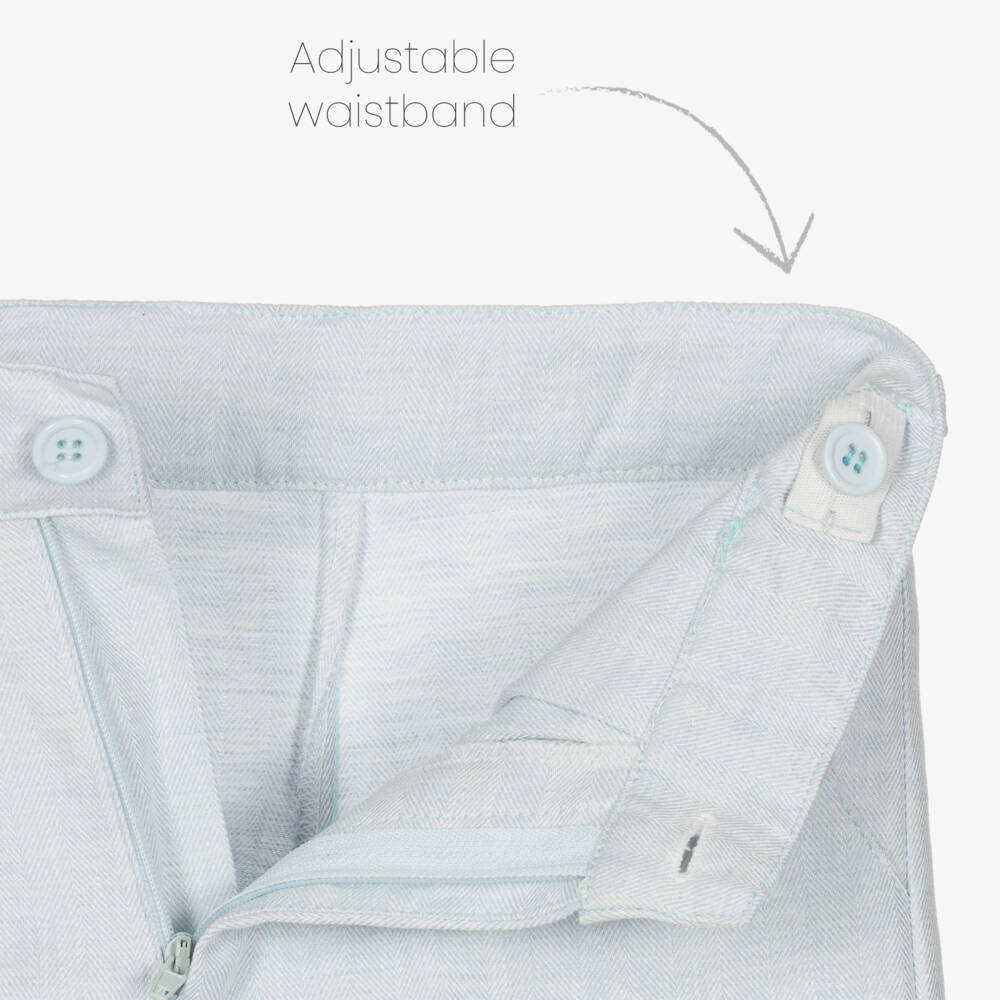 Caramelo Kids-Boys Pale Blue Linen & Cotton Shorts Suit | Childrensalon Outlet
