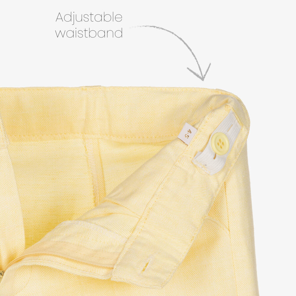 Caramelo Kids-Boys Pale Yellow Linen & Cotton Shorts Suit | Childrensalon Outlet