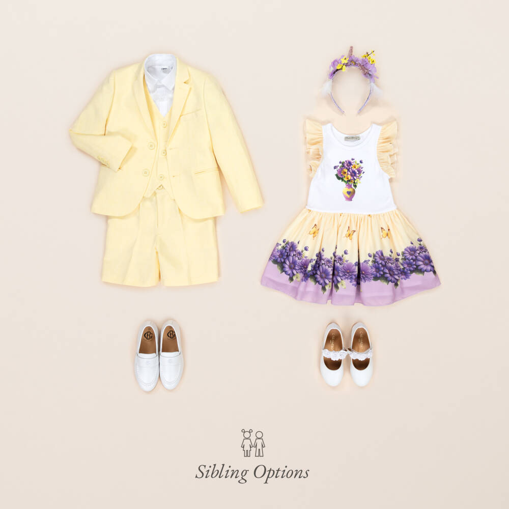 Caramelo Kids-Boys Pale Yellow Linen & Cotton Shorts Suit | Childrensalon Outlet