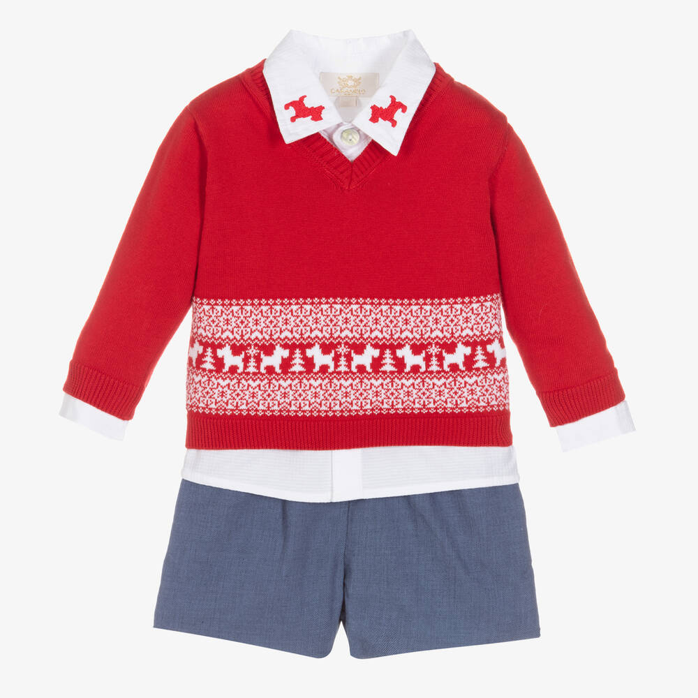 Caramelo Kids - Bermuda rouge et bleu garçon | Childrensalon