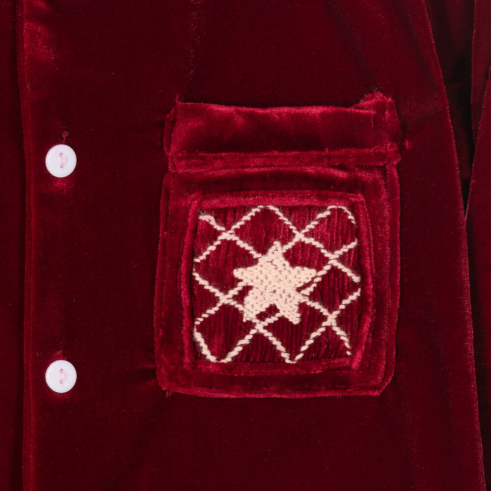Caramelo Kids-Красная велюровая пижама со звездой для мальчиков | Childrensalon Outlet