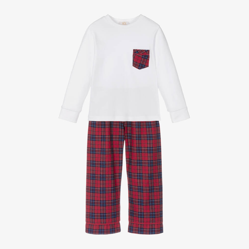 Caramelo Kids-Boys Red Tartan Check Cotton Pyjamas | Childrensalon Outlet