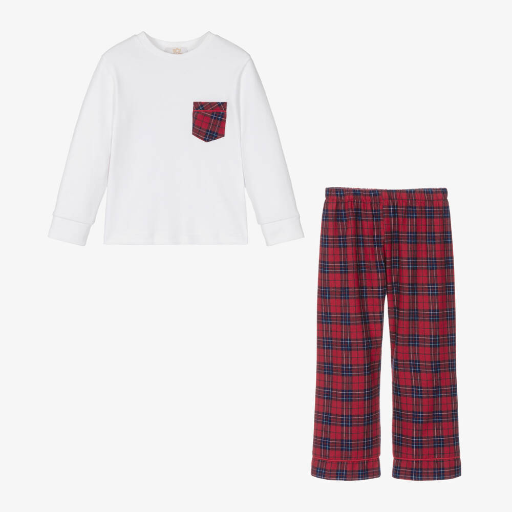 Caramelo Kids-Boys Red Tartan Check Cotton Pyjamas | Childrensalon Outlet