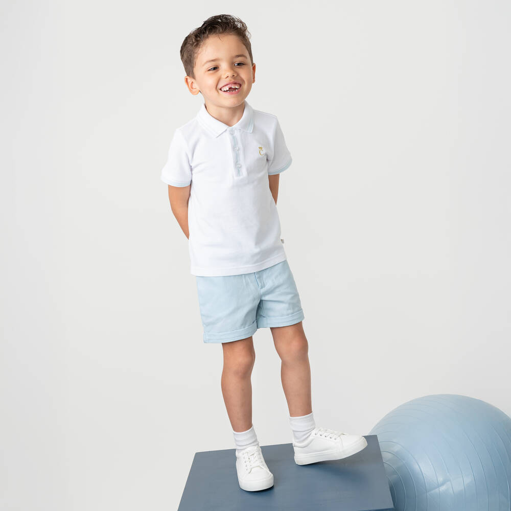 Caramelo Kids-Boys Sky & Snow Cotton Ensemble | Childrensalon Outlet