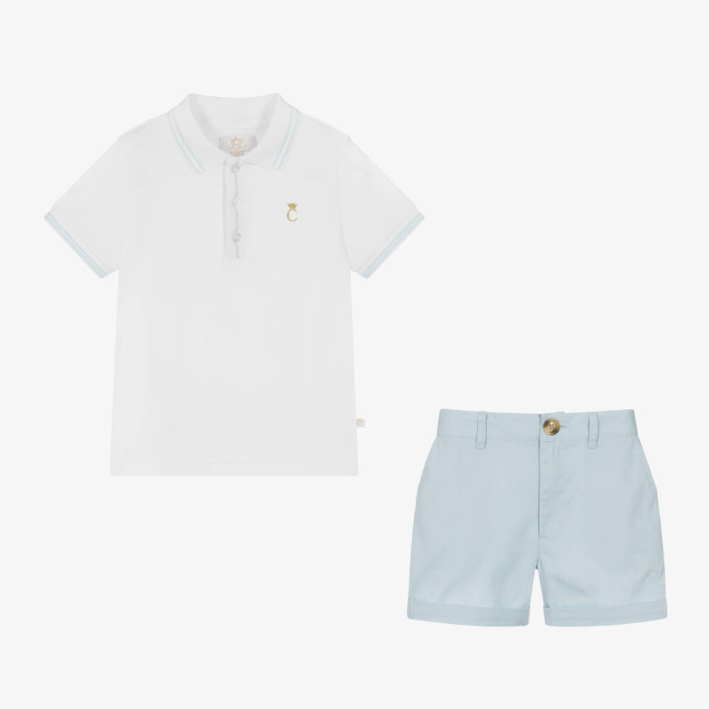 Caramelo Kids-Boys Sky & Snow Cotton Ensemble | Childrensalon Outlet
