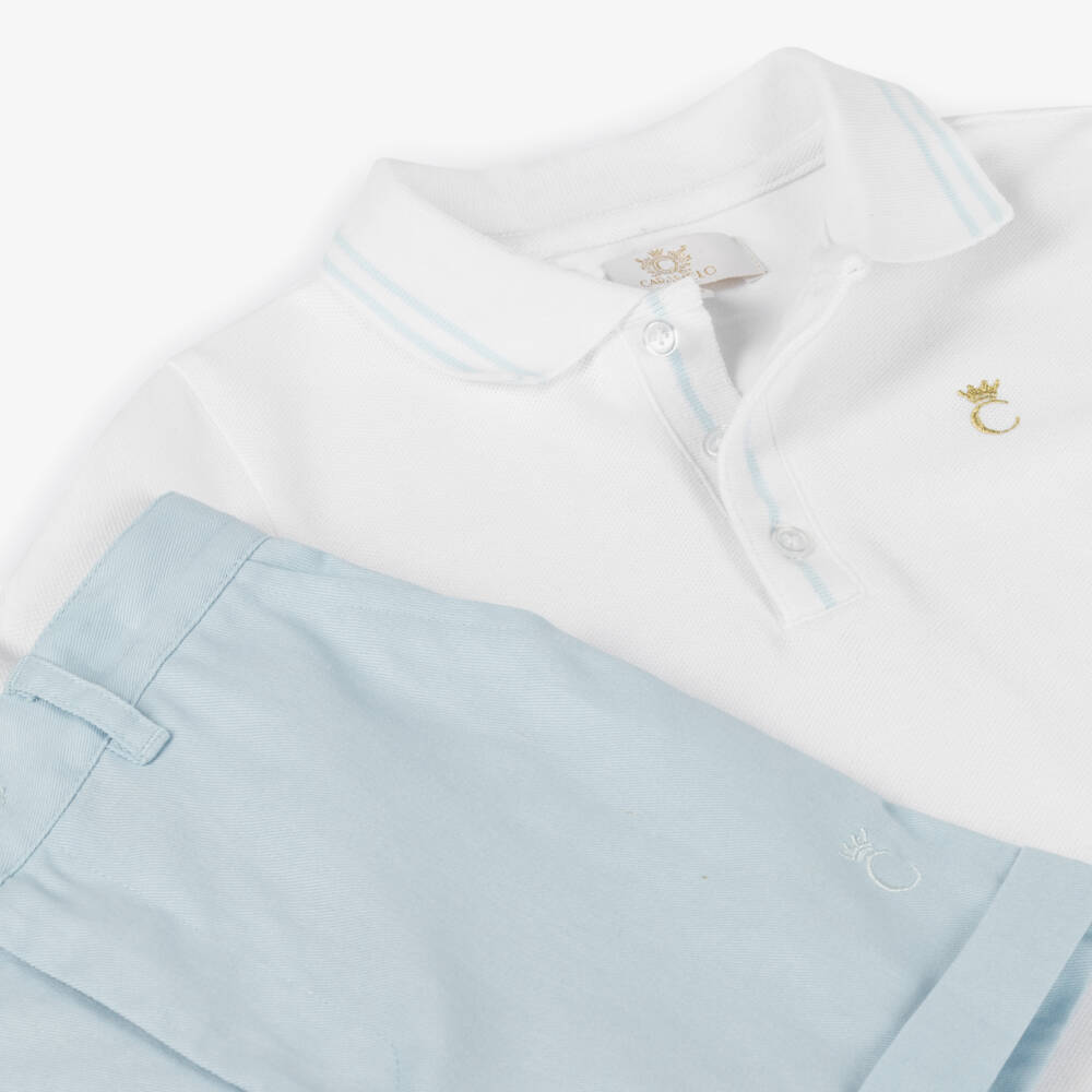 Caramelo Kids-Boys Sky & Snow Cotton Ensemble | Childrensalon Outlet