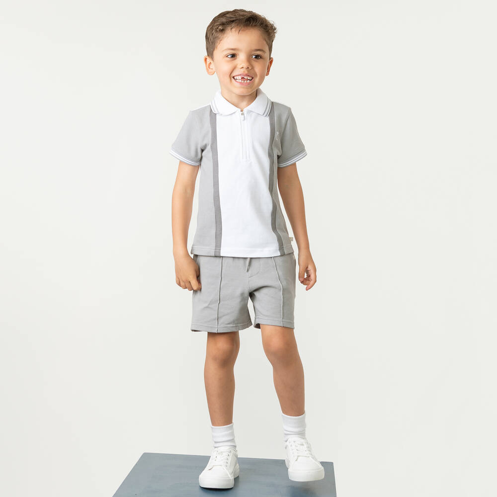 Caramelo Kids-Мягкий серый комплект рубашка поло для мальчиков | Childrensalon Outlet