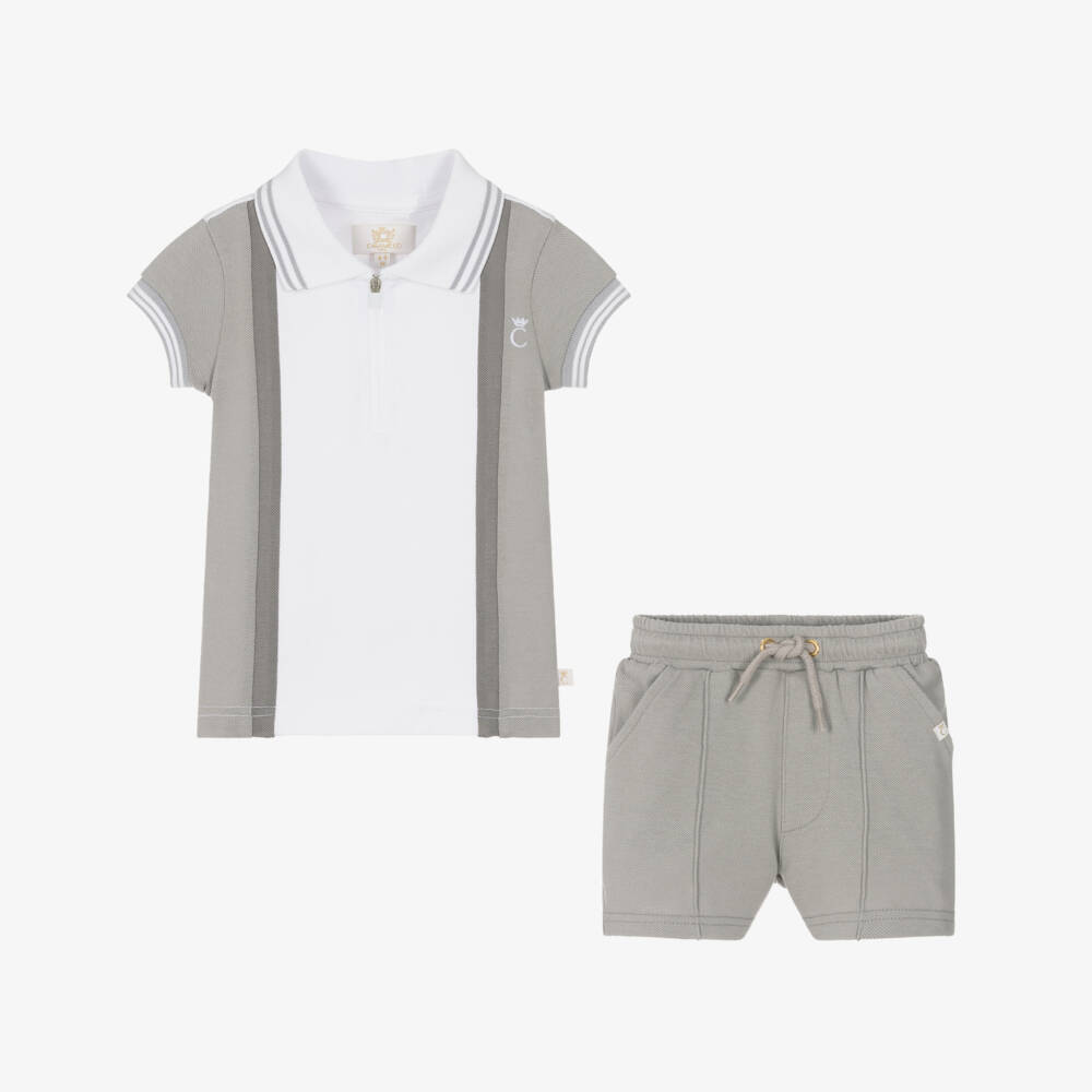 Caramelo Kids-Мягкий серый комплект рубашка поло для мальчиков | Childrensalon Outlet