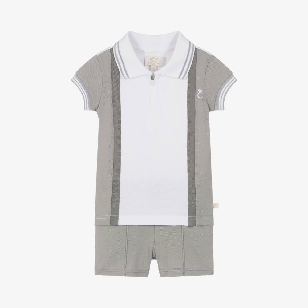 Caramelo Kids-Мягкий серый комплект рубашка поло для мальчиков | Childrensalon Outlet