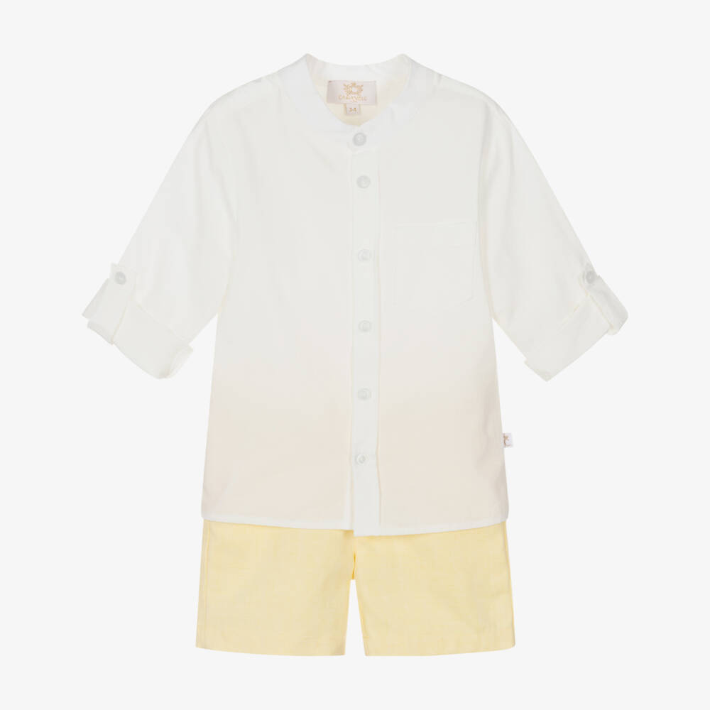 Caramelo Kids-Boys Sunny Linen & Cotton Ensemble | Childrensalon Outlet