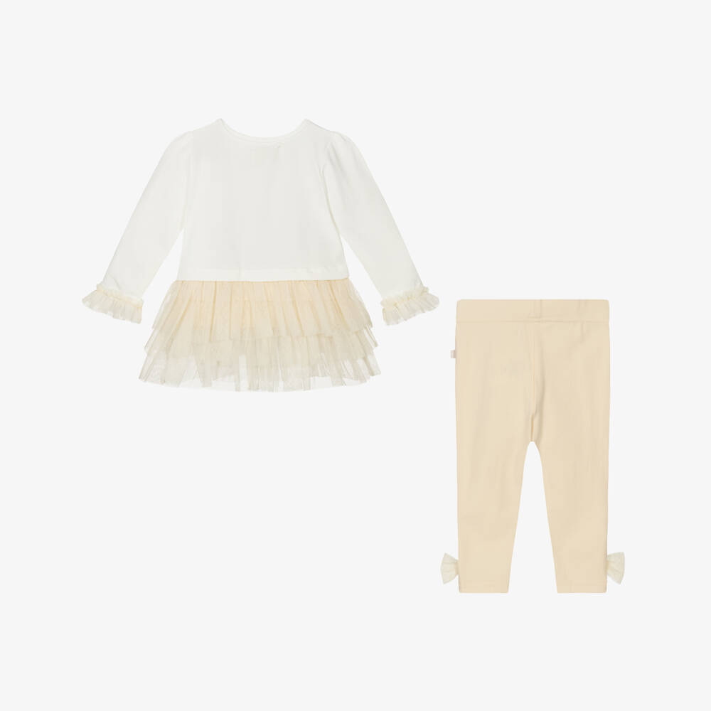 Caramelo Kids-Бежевый комплект леггинсов Enchanted Castle для девочек | Childrensalon Outlet