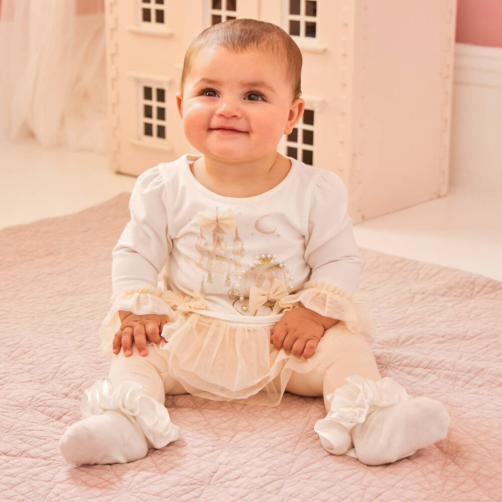 Caramelo Kids-Бежевый комплект леггинсов Enchanted Castle для девочек | Childrensalon Outlet