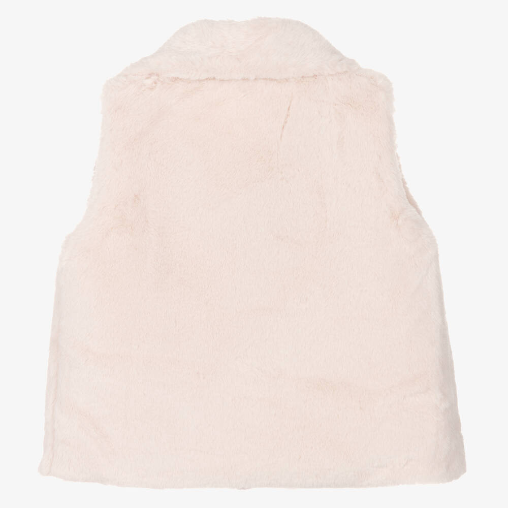 Caramelo Kids-Girls Beige Faux Fur Gilet | Childrensalon Outlet