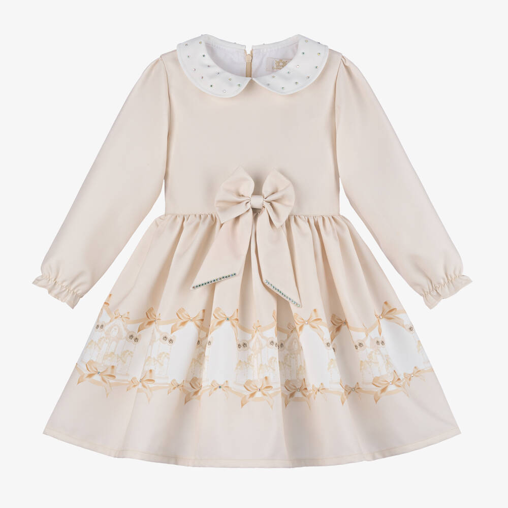 Caramelo Kids-Girls Beige Sparkle Carousel Dress | Childrensalon Outlet