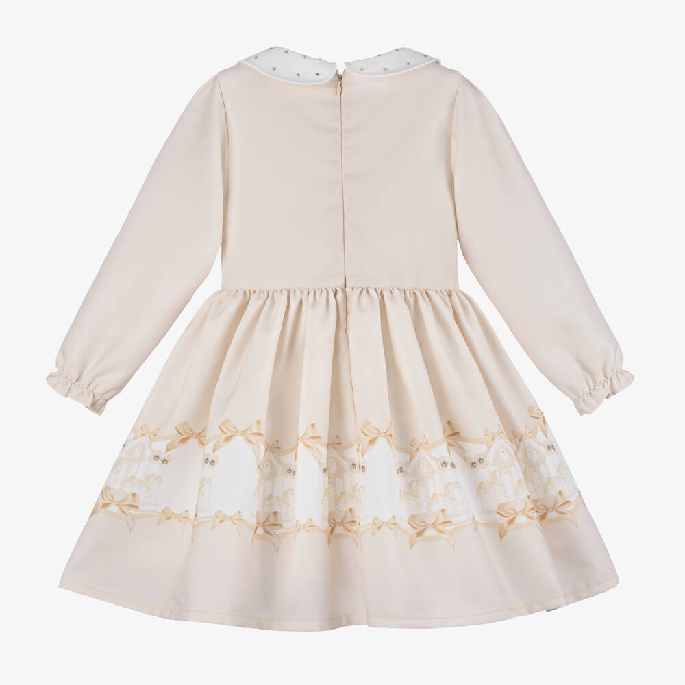 Caramelo Kids-Girls Beige Sparkle Carousel Dress | Childrensalon Outlet